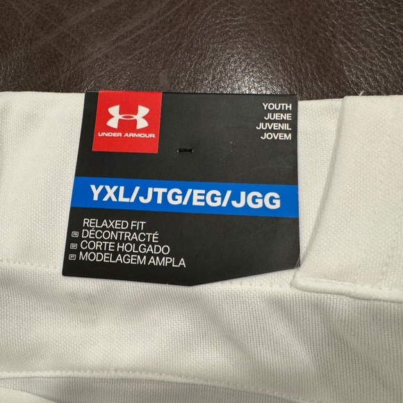 New - Under Armour Youth Boy's Open Bottom Black Piped with Braid Baseball Pant - Picture 6 of 6